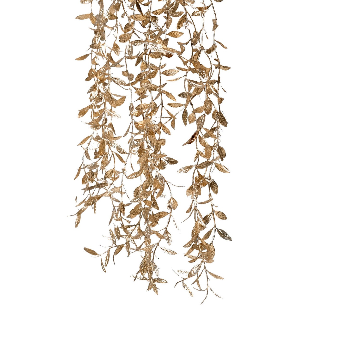 2 Pack Metallic Gold Artificial Hanging Ivy Leaf Stem Garlands, Faux Decorative Willow Vines 41"