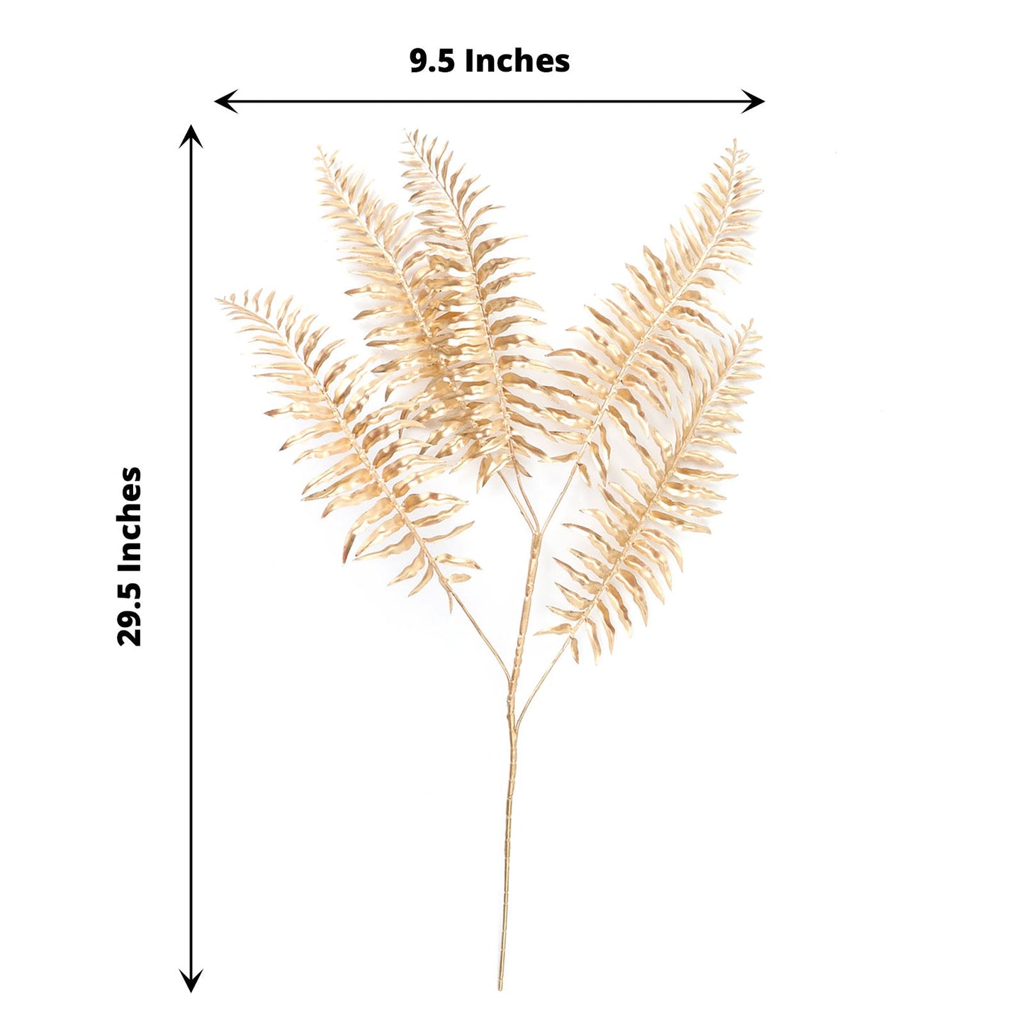 2 Pack Shiny Golden Artificial Tropical Plant Fern Leaf Stems, Faux Leaves Floral Arrangements Table Centerpiece Decor 29"