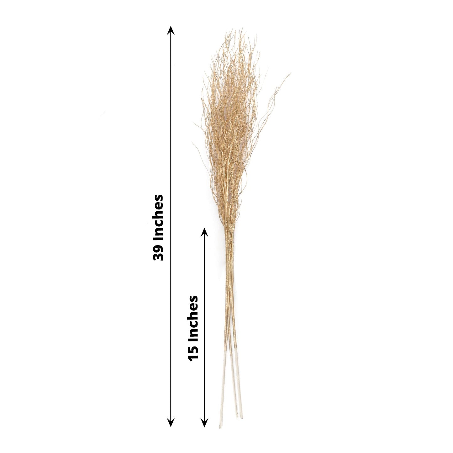 4 Pack Metallic Gold Artificial DIY Long Stem Twig Vase Fillers, Bendable Craft Curly Branch Willow Sprays 39"