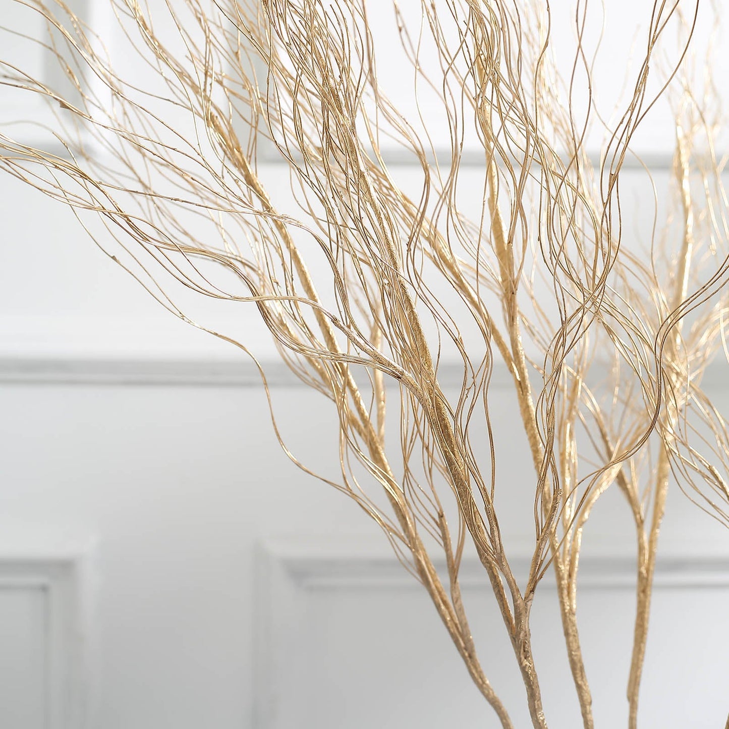 4 Pack Metallic Gold Artificial DIY Long Stem Twig Vase Fillers, Bendable Craft Curly Branch Willow Sprays 39"