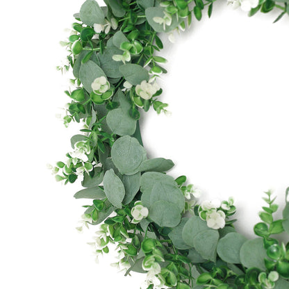 2 Pack White Tip Artificial Eucalyptus Genlisea Leaf Mix Wreaths 21"