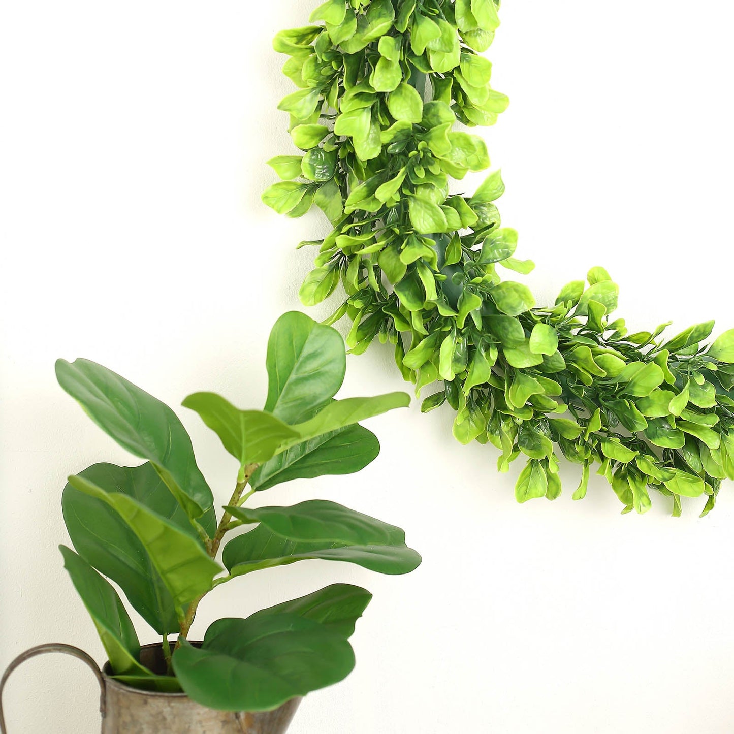 2 Pack Green Artificial Lifelike Jasmine Leaf Spring Wreaths 21"