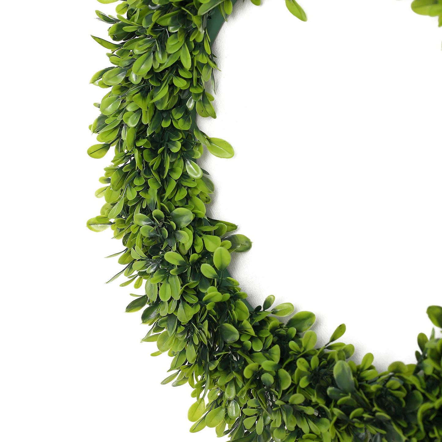 2 Pack Green Artificial Lifelike Boxwood Leaf Spring Wreaths 21"