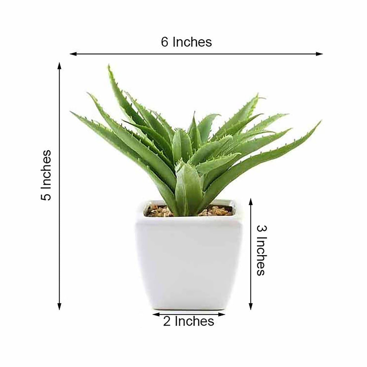 3 Pack Ceramic Planter Pot and Artificial Spot Aloe Succulent Plant 5"