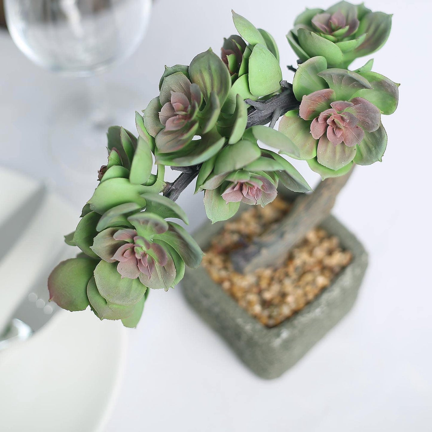 Concrete Planter Pot, Artificial Perle Von Nurnberg Succulent Plant 8"