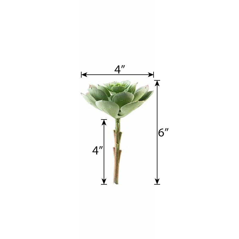 3 Pack Artificial PVC Echeveria Stem Decorative Succulent Plants 6"