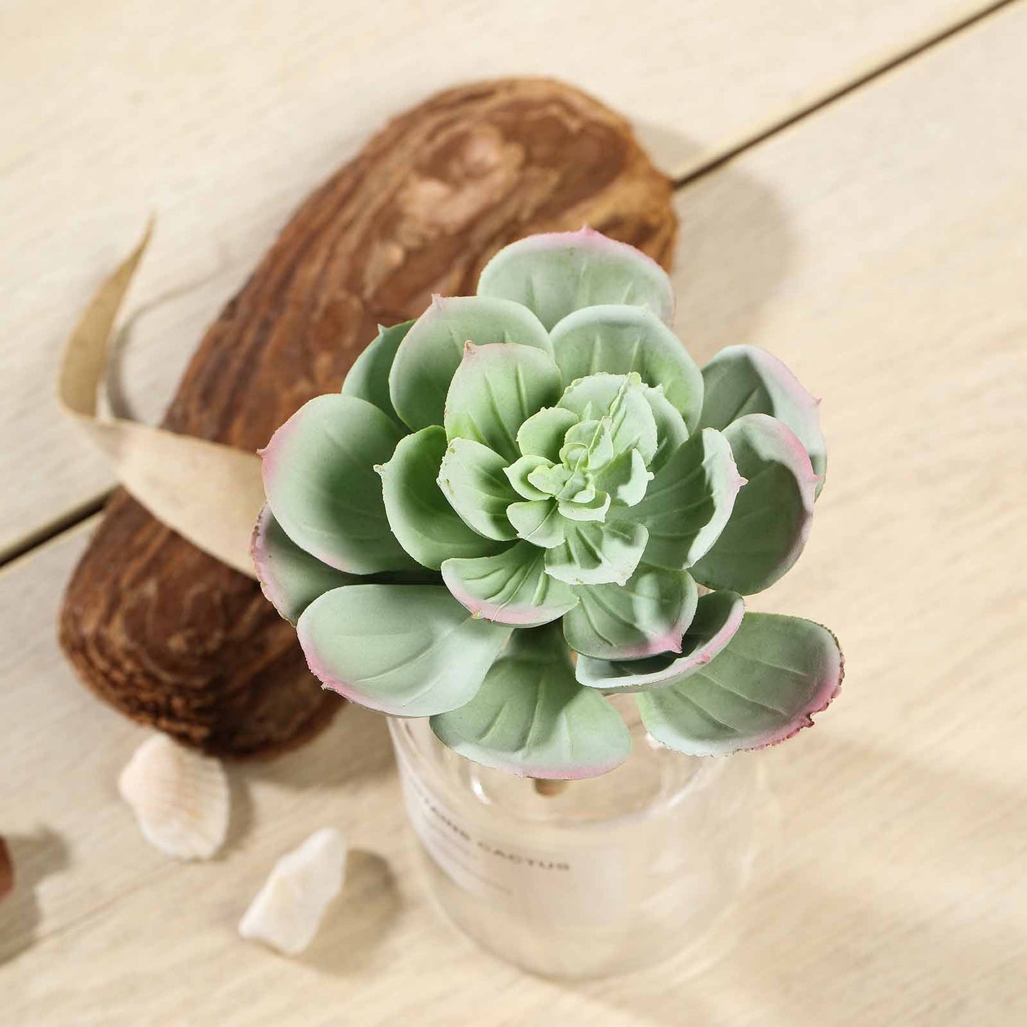 3 Pack Artificial PVC Echeveria Stem Decorative Succulent Plants 6"
