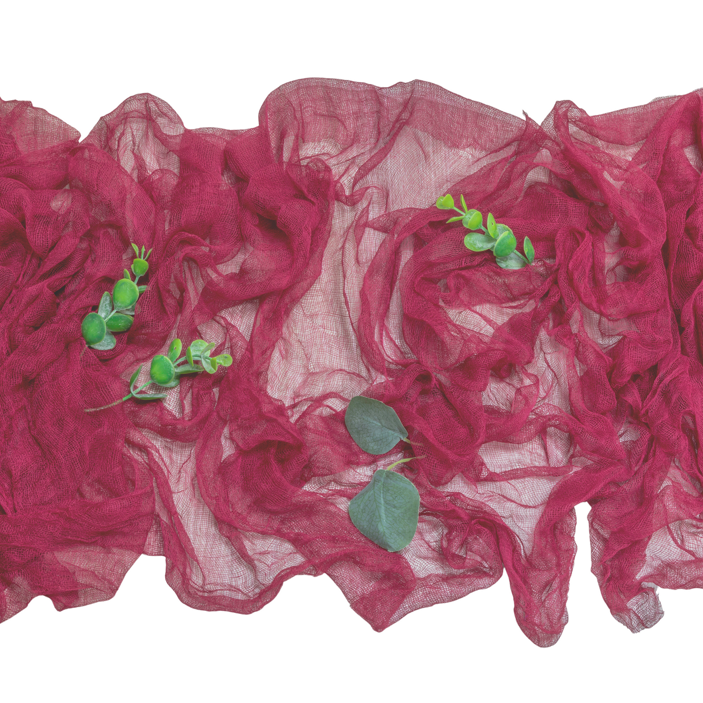 Cheesecloth Table Runner 25" x 16ft - Burgundy