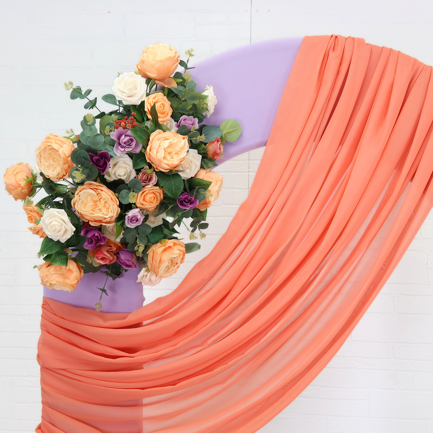 Chiffon Wedding Table Runner 10FT x 27" - Coral