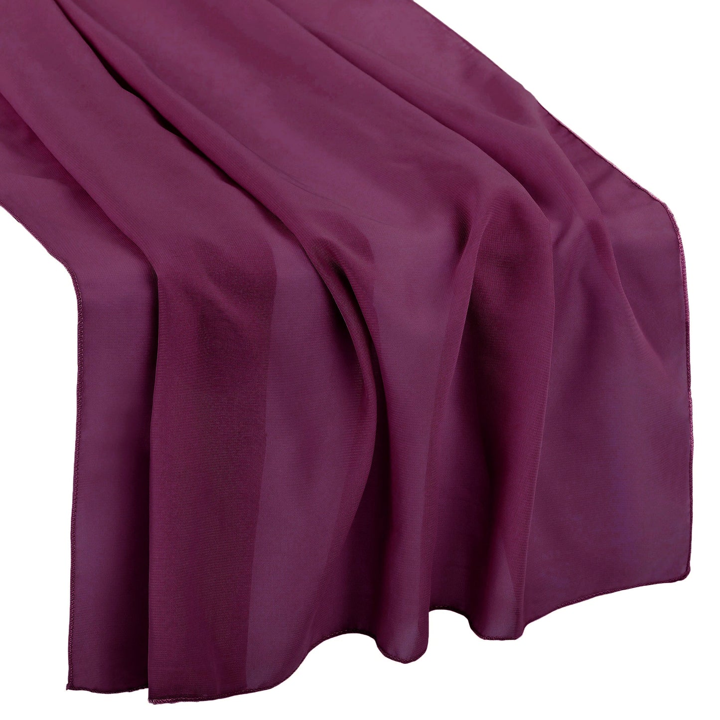 Chiffon Wedding Table Runner 10FT x 27" - Sangria