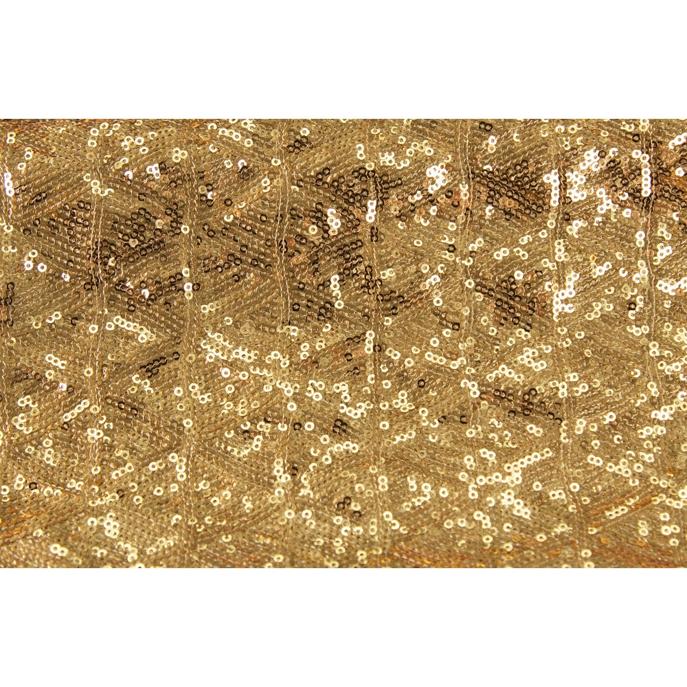 Diamond Glitz Sequin Rectangular Tablecloth 90"x156" - Gold