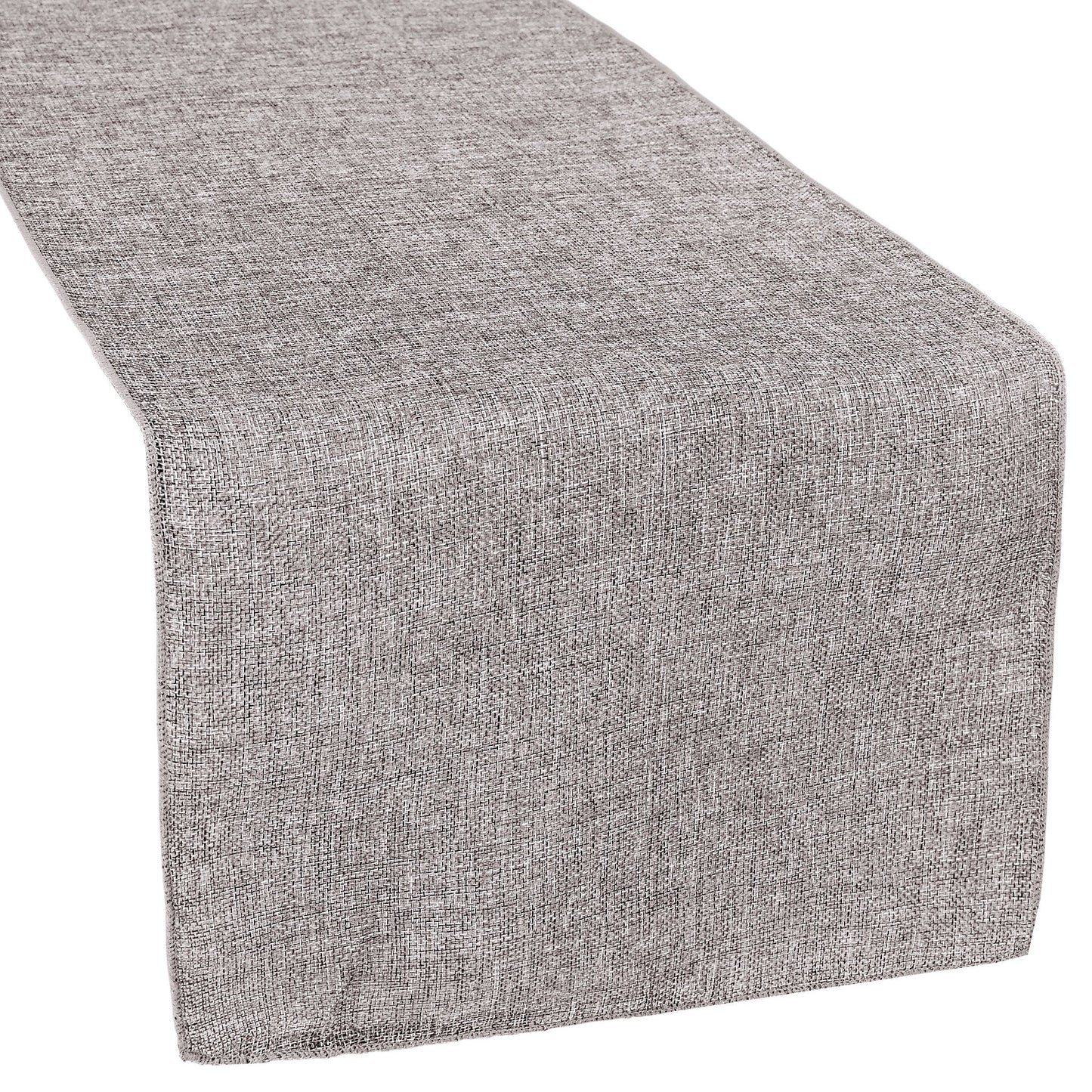 Faux Burlap Table Runner - Gray
