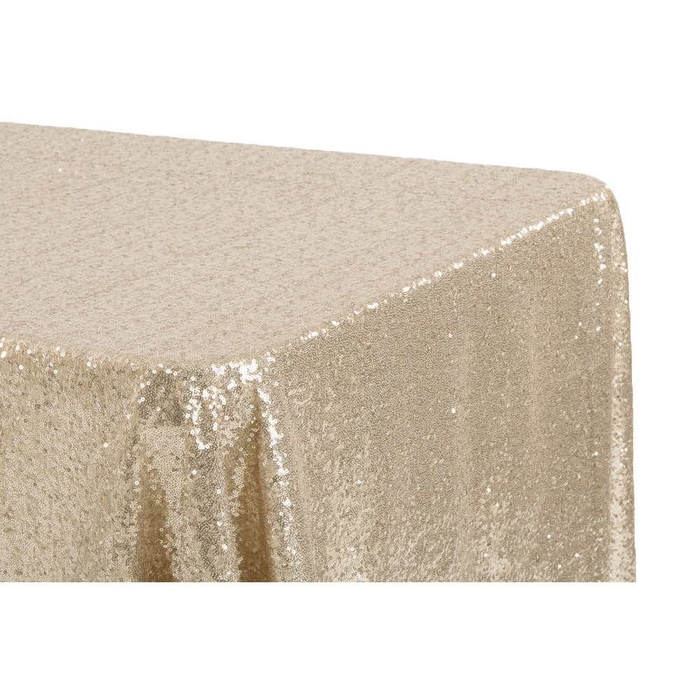 Glitz Sequin 90"x156" Rectangular Tablecloth - Champagne