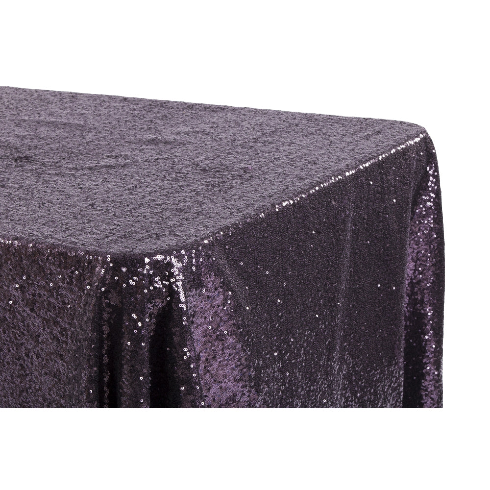 Glitz Sequin 90"x156" Rectangular Tablecloth - Eggplant/Plum