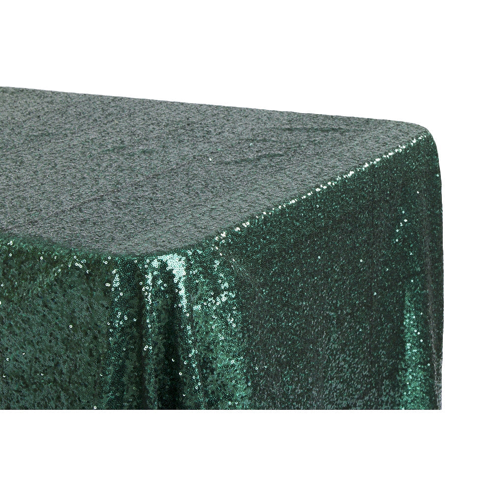 Glitz Sequin 90"x132" Rectangular Tablecloth - Emerald Green