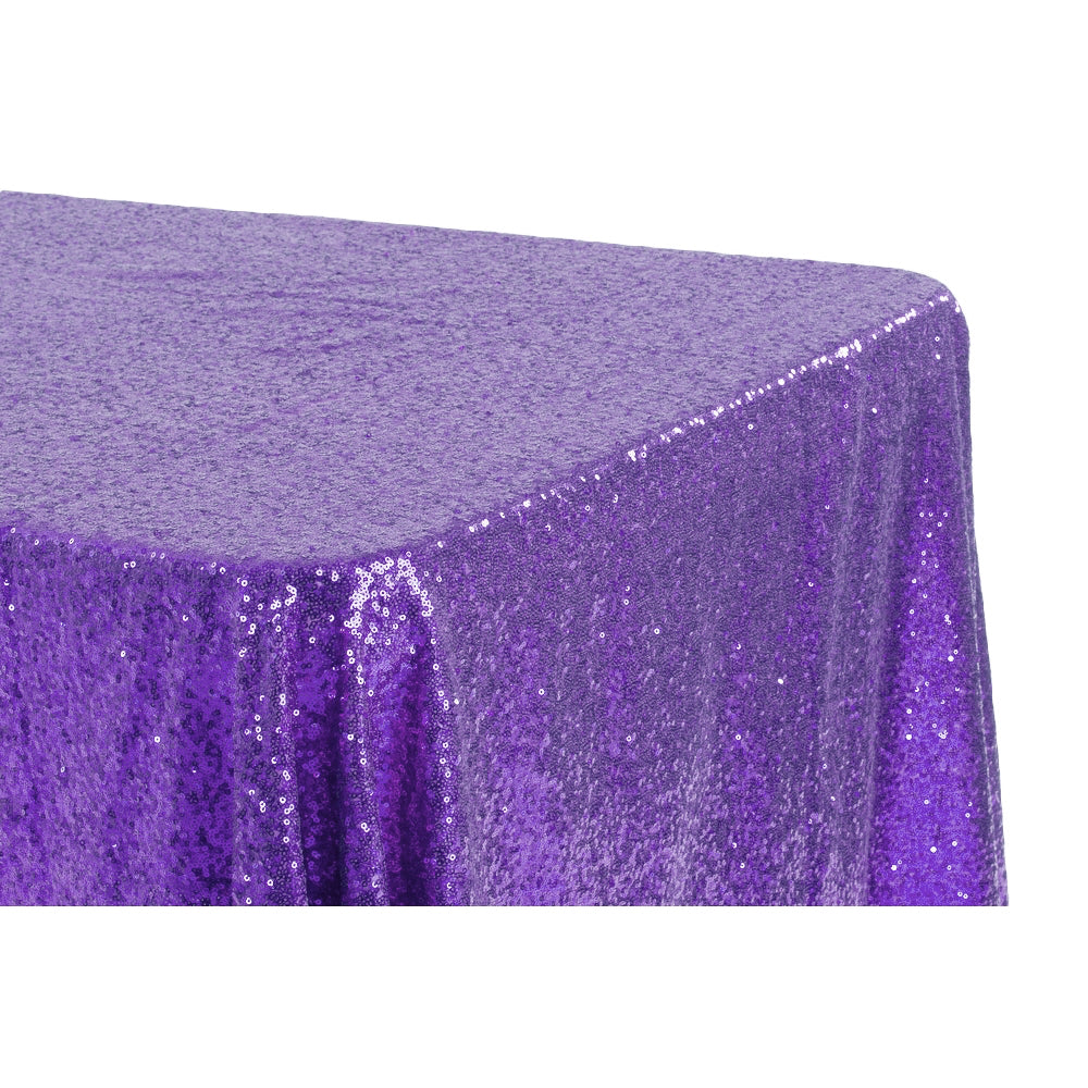 Glitz Sequin 90"x132" Rectangular Tablecloth - Purple