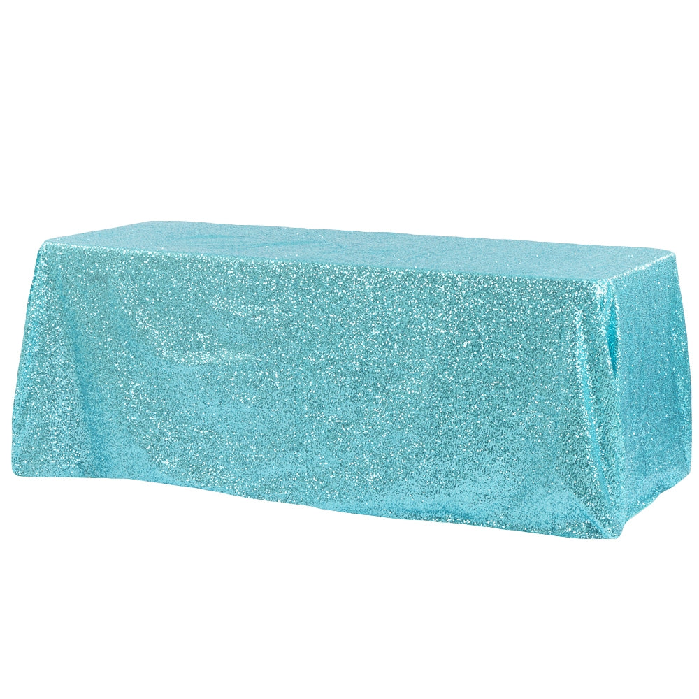 Glitz Sequin 90"x156" Rectangular Tablecloth - Turquoise