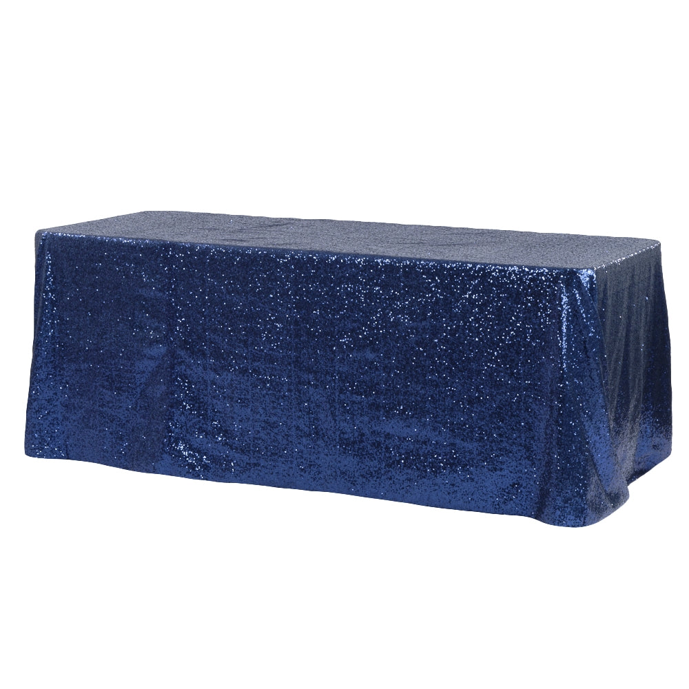 Glitz Sequin 90"x156" Rectangular Tablecloth - Navy Blue