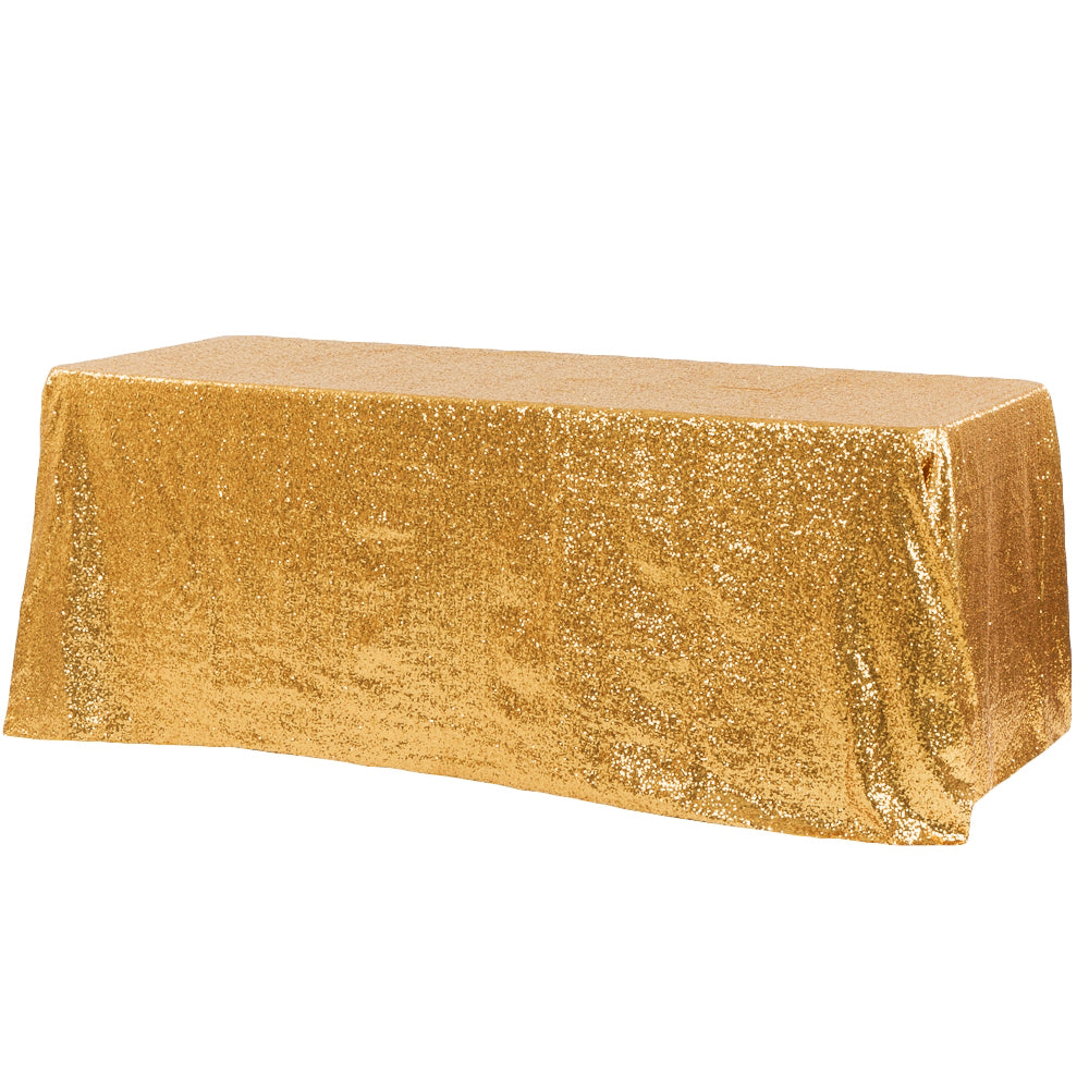 Glitz Sequin 90"x156" Rectangular Tablecloth - Gold