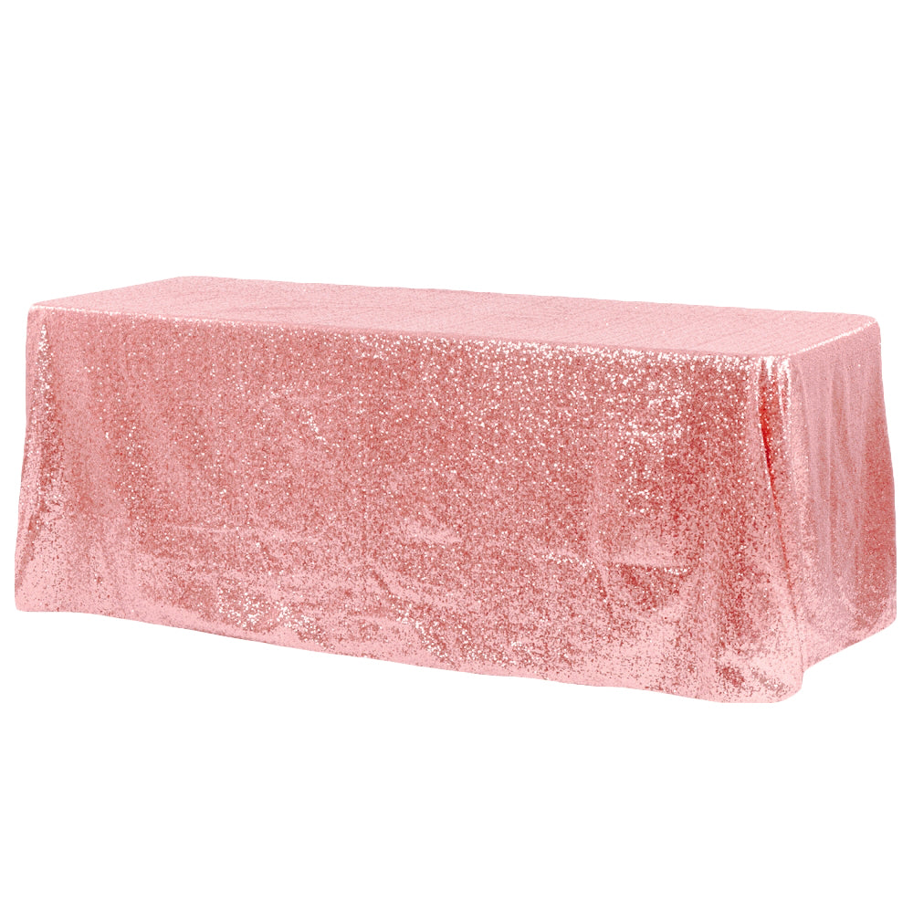 Glitz Sequin 90"x156" Rectangular Tablecloth - Dusty Rose/Mauve