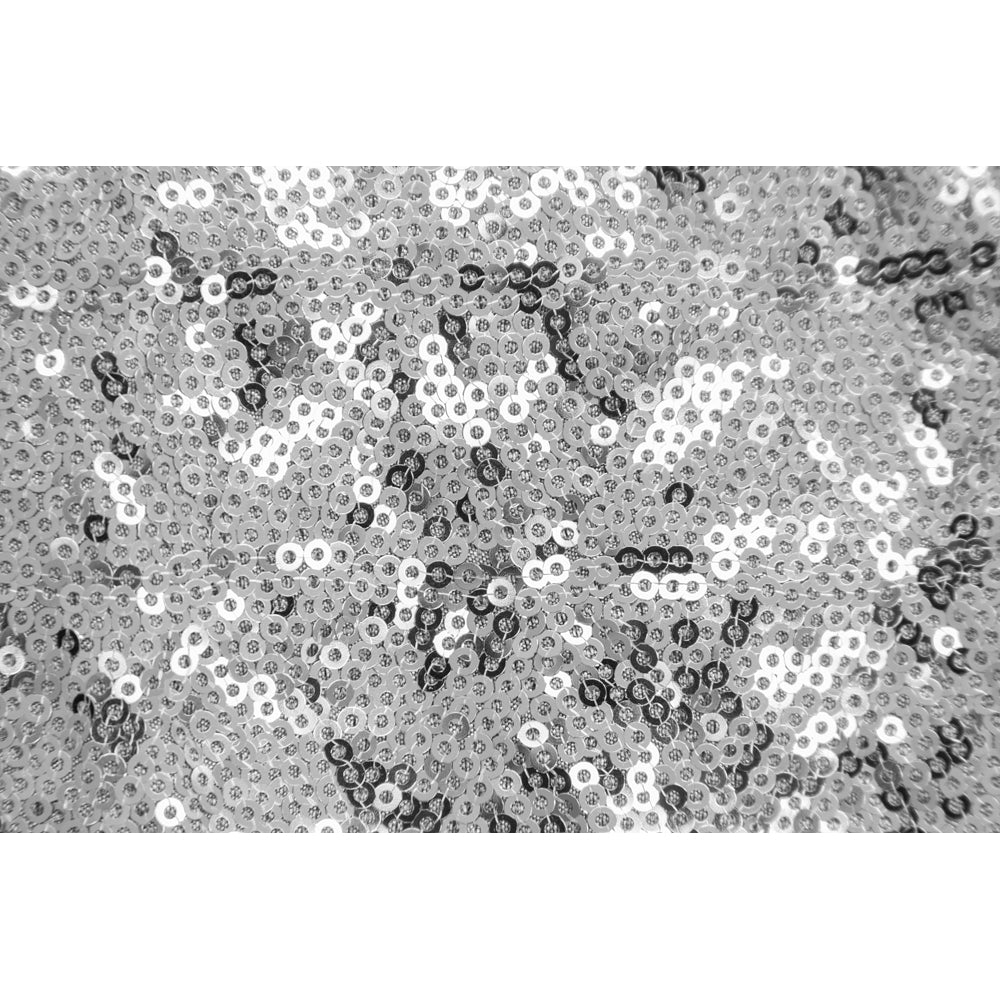 Diamond Glitz Sequins 120" Round Tablecloth - Silver