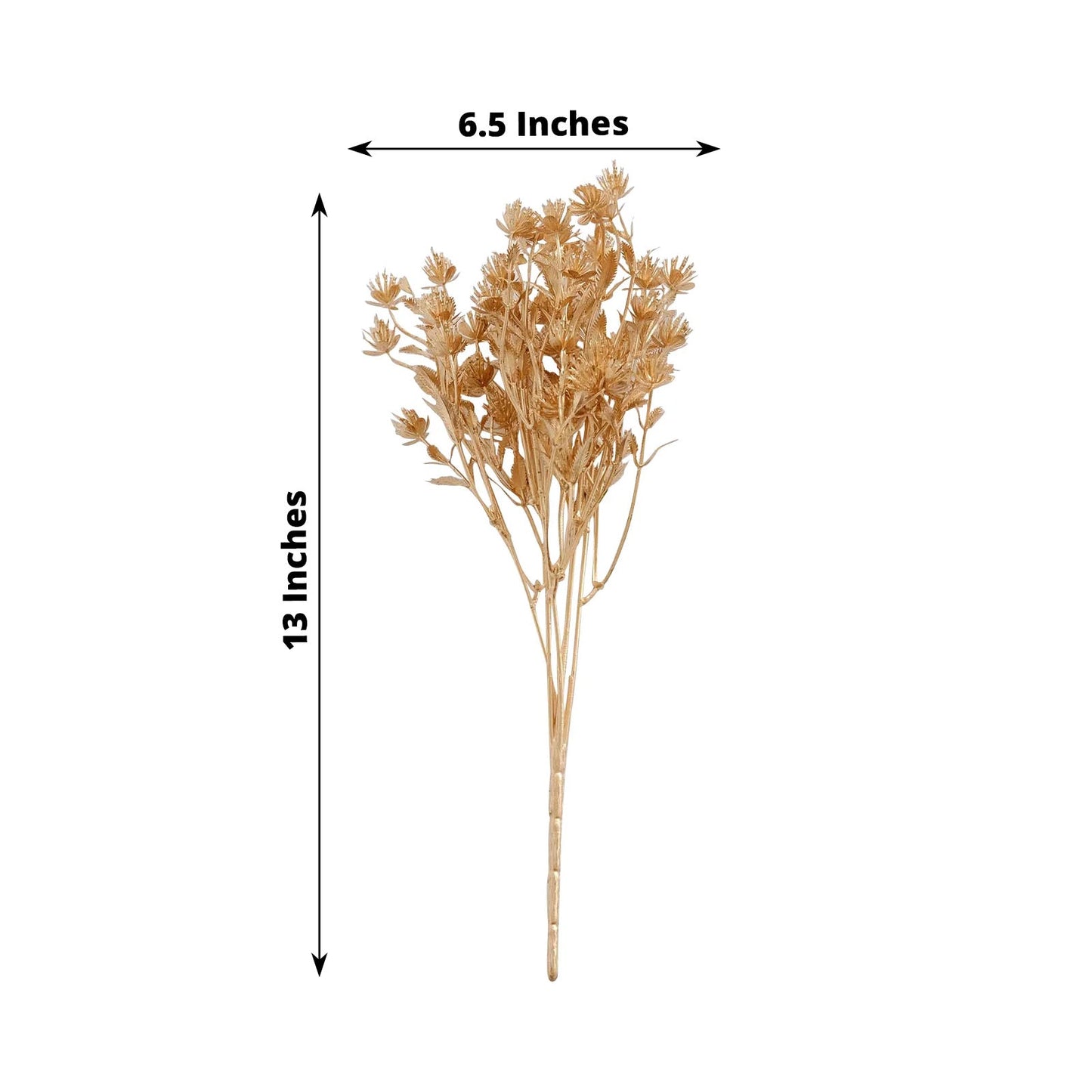4 Pack Metallic Gold Artificial Baby's Breath Flower Bouquet, Decorative Gypsophila Floral Bushes Sprays - 13"