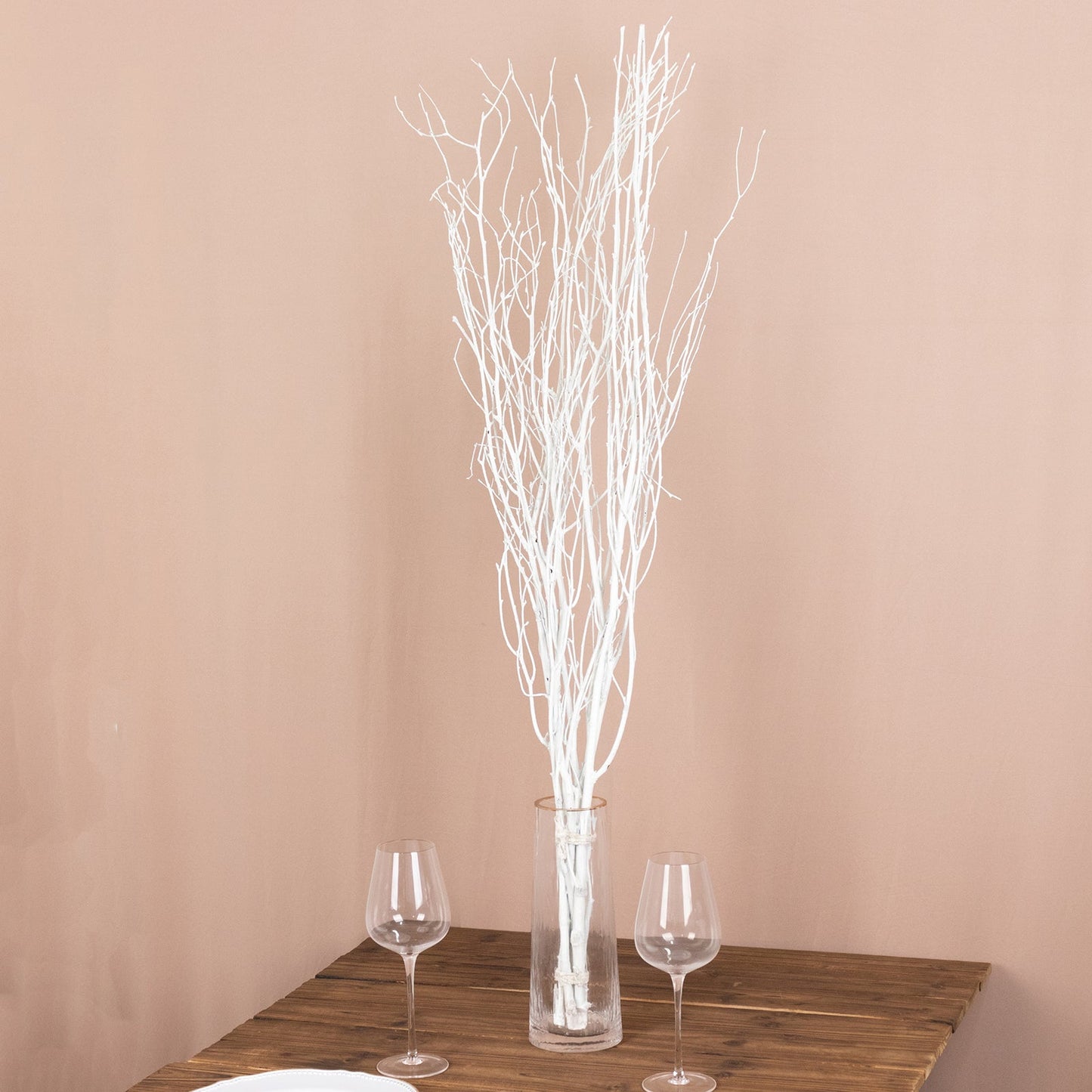 6 Pack White Decorative Birch Tree Branches, Extra Long Natural Dried Willow Twigs Sticks Vase Fillers - 46"