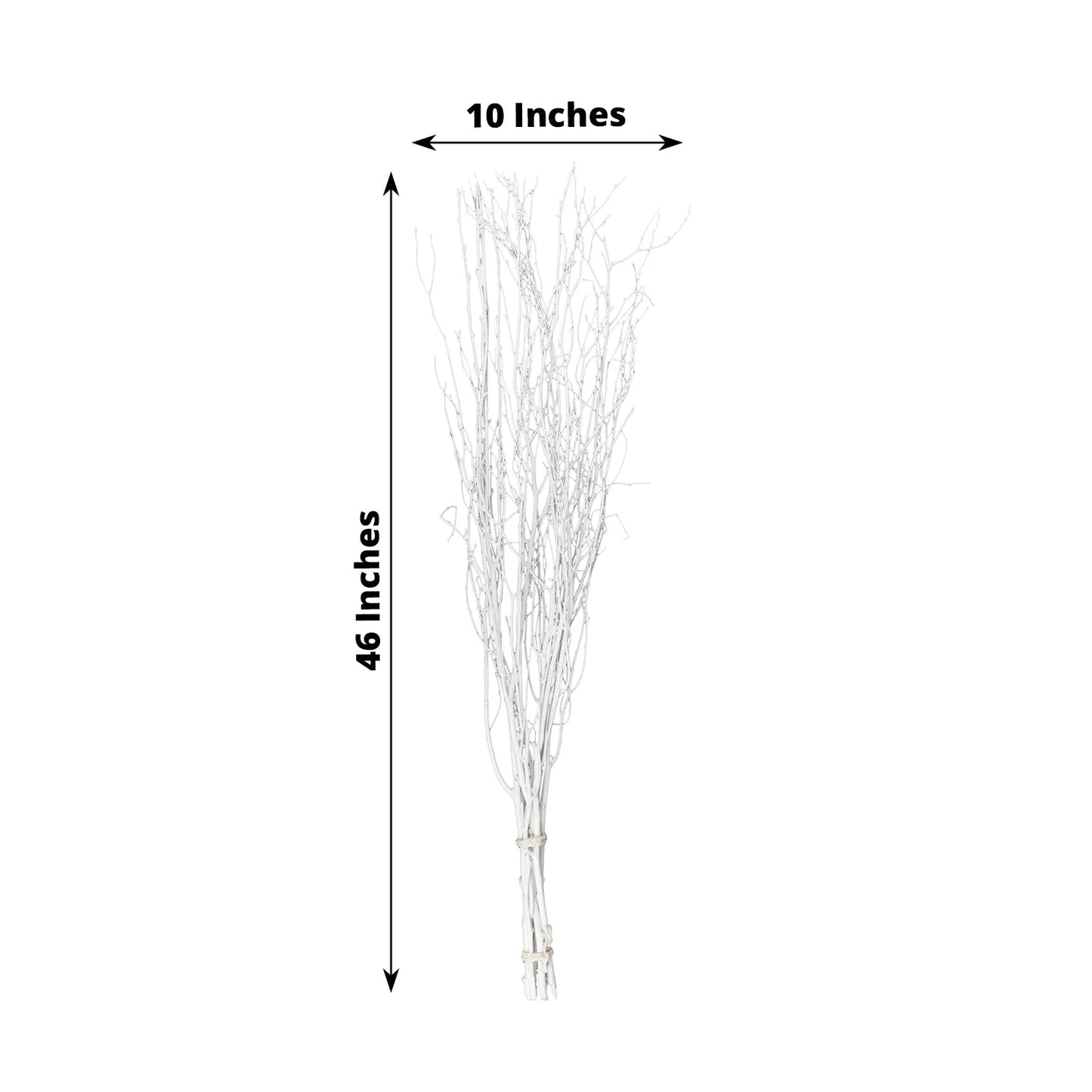 6 Pack White Decorative Birch Tree Branches, Extra Long Natural Dried Willow Twigs Sticks Vase Fillers - 46"