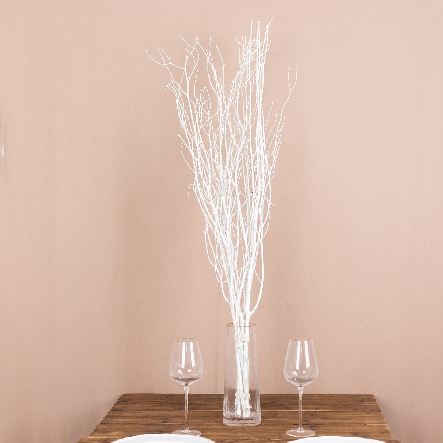 6 Pack White Decorative Birch Tree Branches, Extra Long Natural Dried Willow Twigs Sticks Vase Fillers - 46"