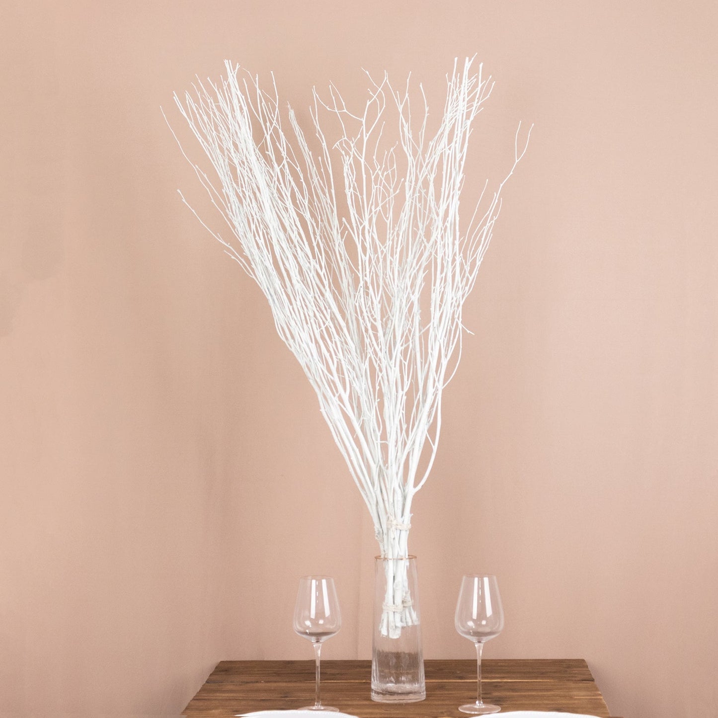 6 Pack White Decorative Birch Tree Branches, Extra Long Natural Dried Willow Twigs Sticks Vase Fillers - 46"
