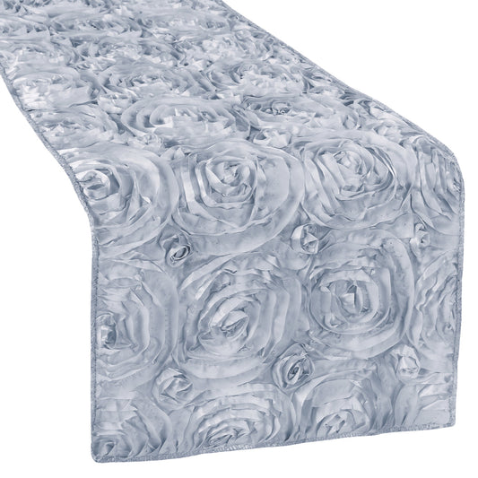 Wedding Rosette SATIN Table Runner - Dusty Blue