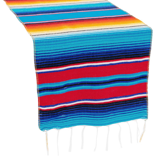 Woven Mexican Serape Table Runner 13"x102"