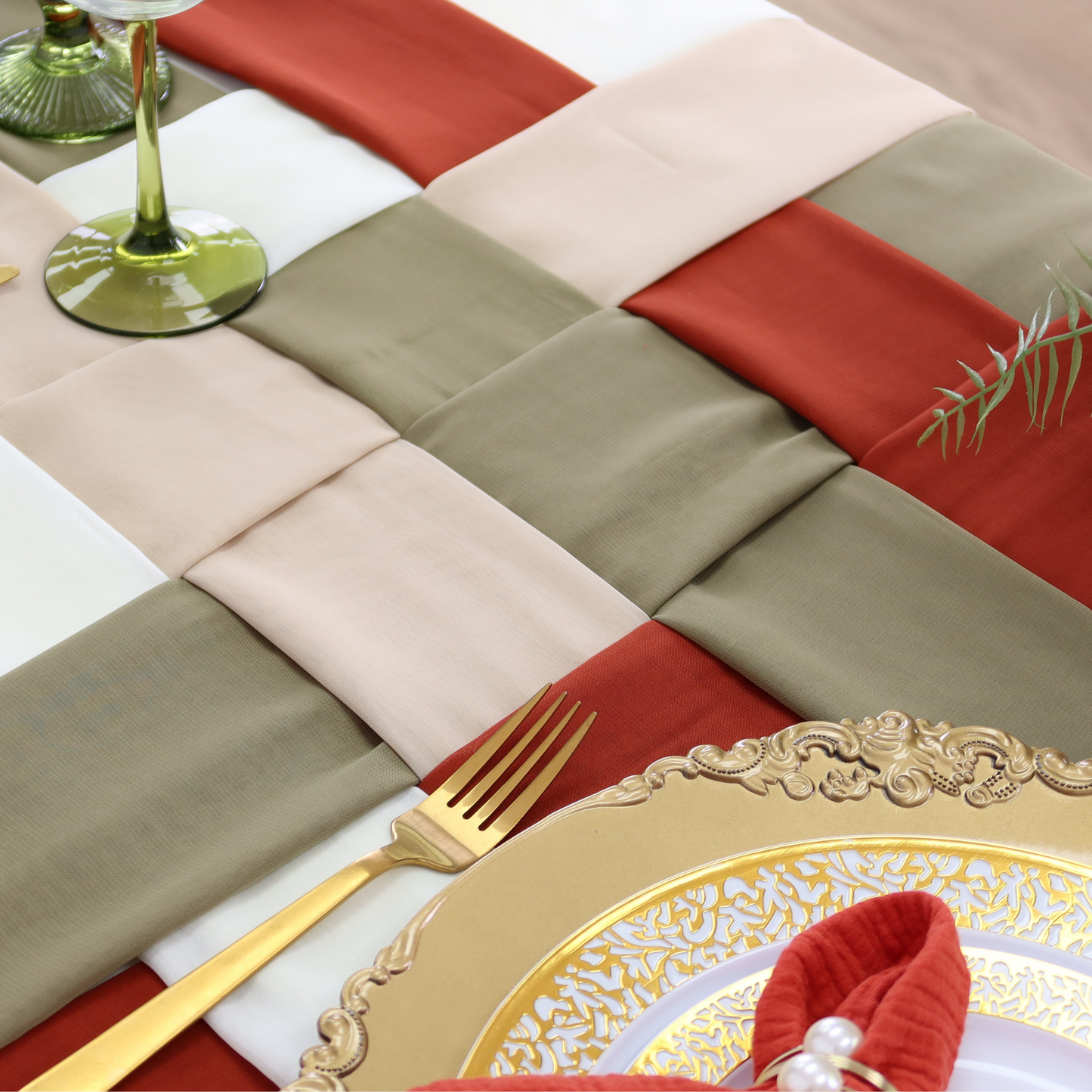 Chiffon Wedding Table Runner 27"x120" - Rust