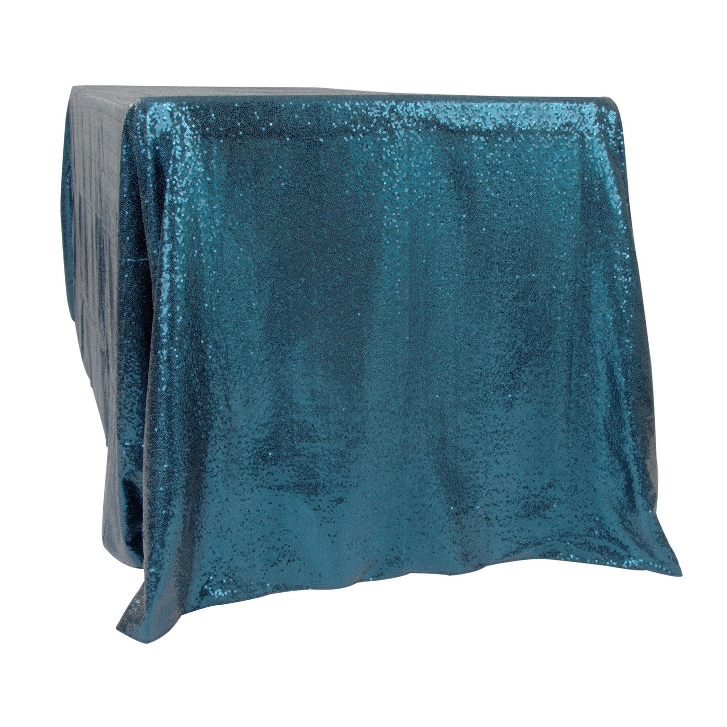 Glitz Sequin 90"x132" Rectangular Tablecloth - Peacock Teal