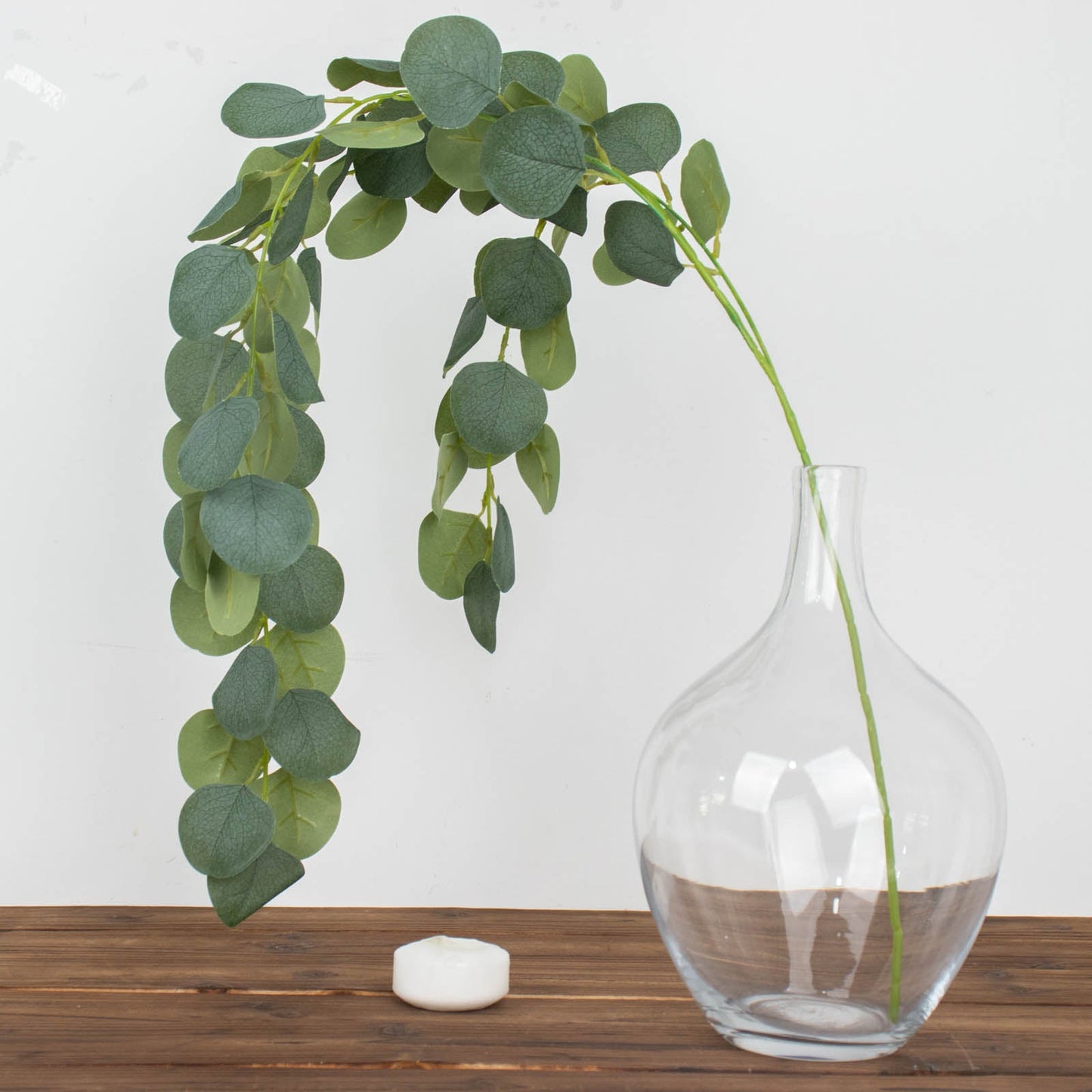 3 Pack Green Real Touch Hanging Artificial Plant Eucalyptus Stems, Silk Silver Dollar Indoor Leaf Sprays 41"