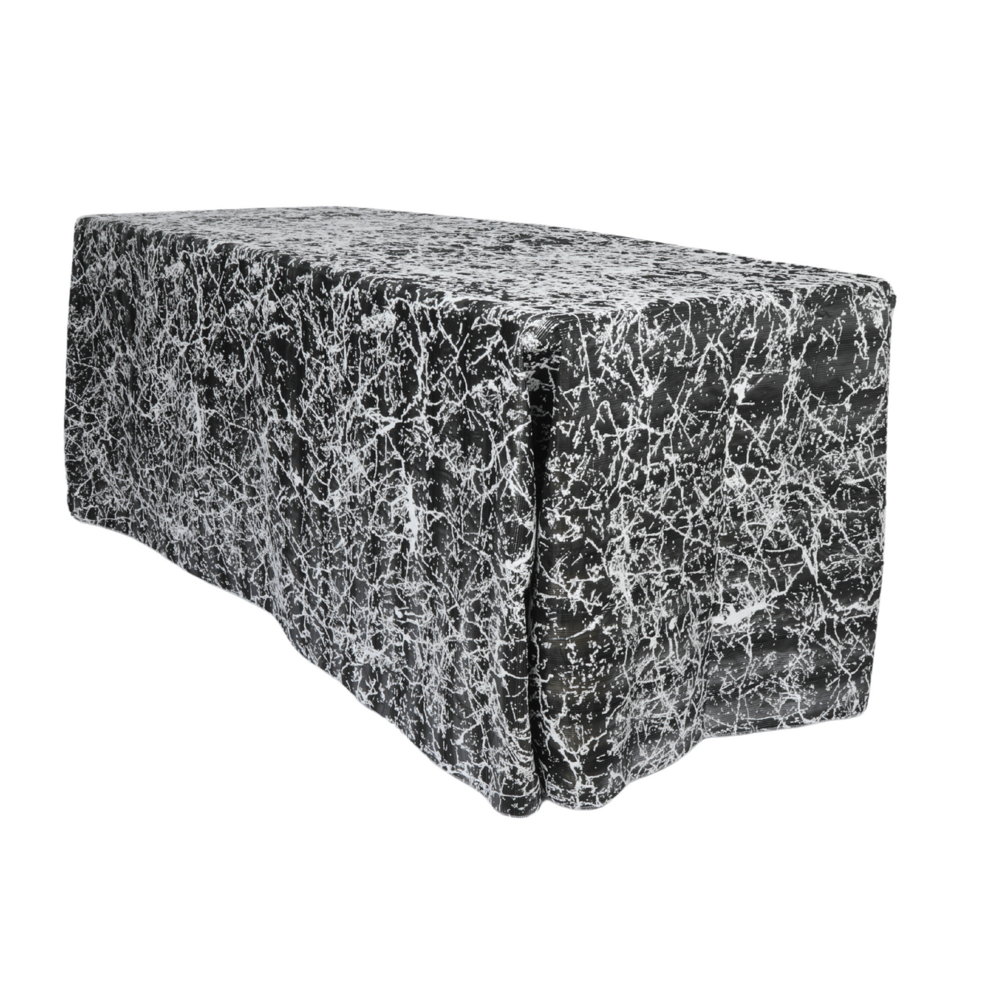 Marble Reversible Jacquard Tablecloth 90"x156" Rectangle - Shimmer Black