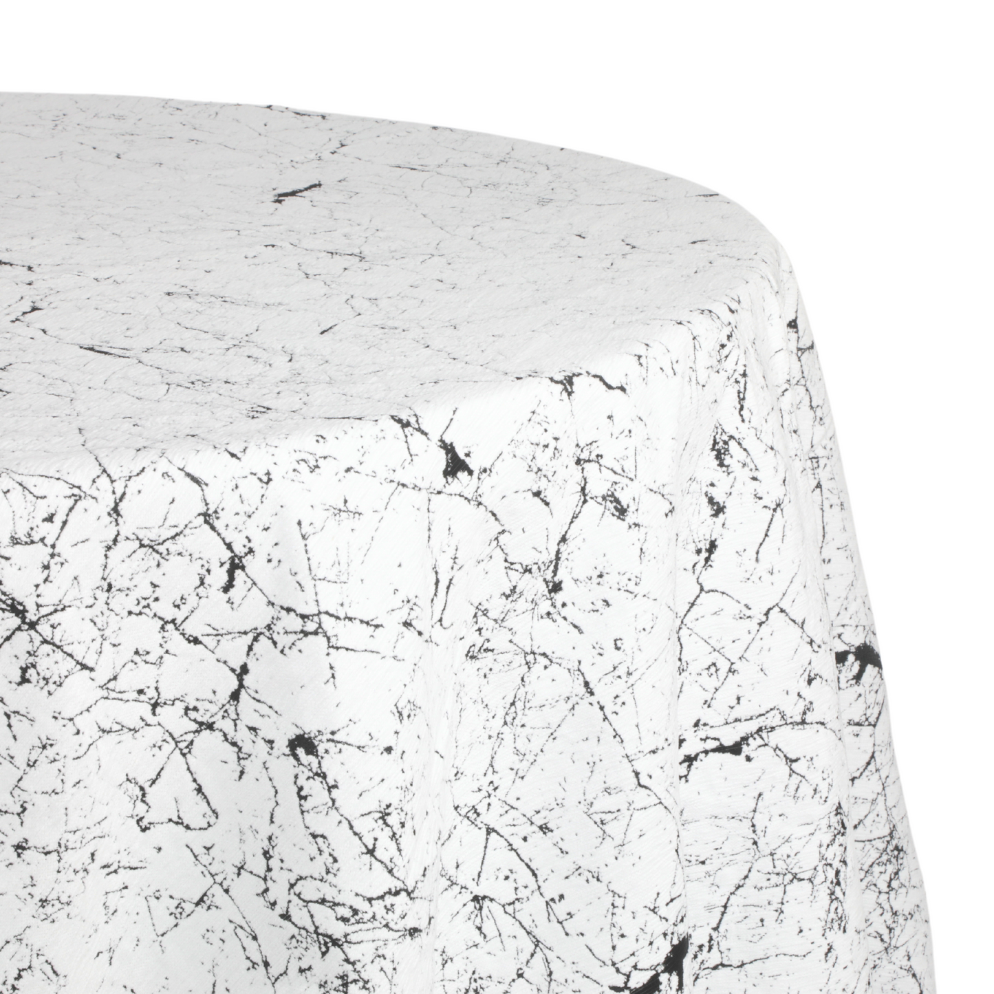 Marble Reversible Jacquard Tablecloth 120" Round - Black
