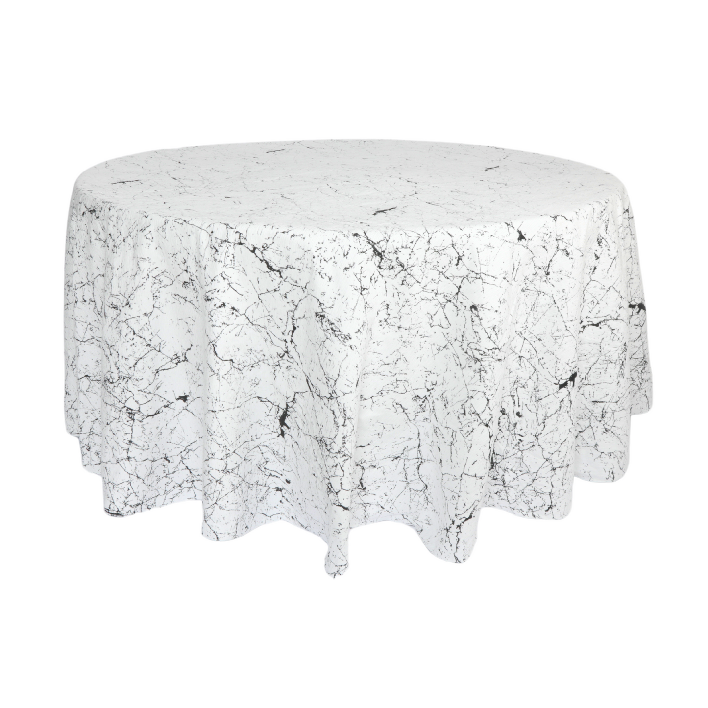 Marble Reversible Jacquard Tablecloth 120" Round - Black