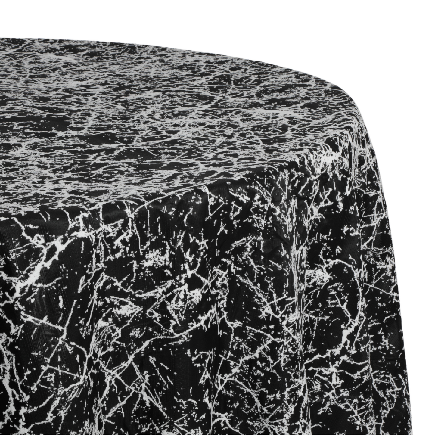 Marble Reversible Jacquard Tablecloth 120" Round - Black