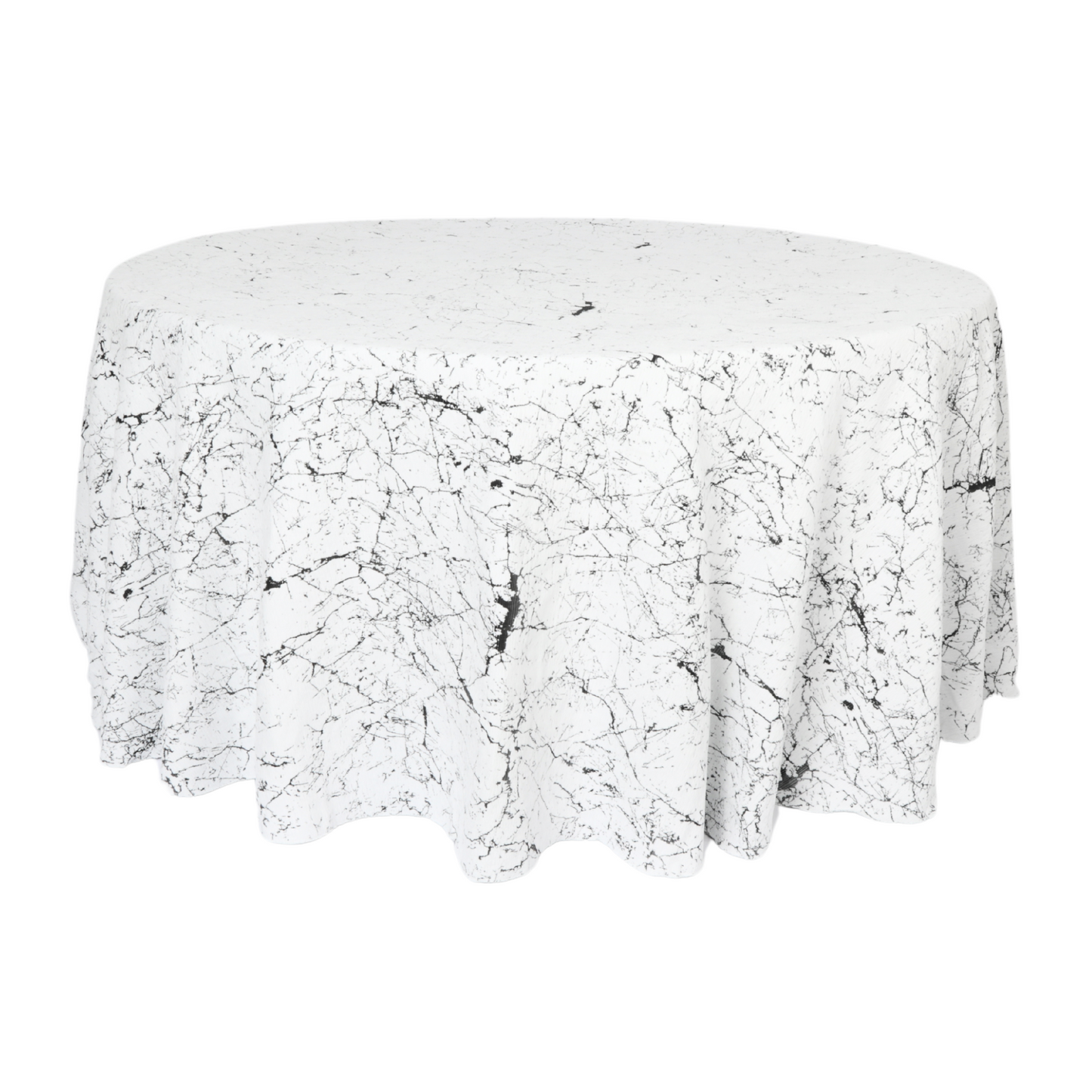 Marble Reversible Jacquard Tablecloth 120" Round - Shimmer Black