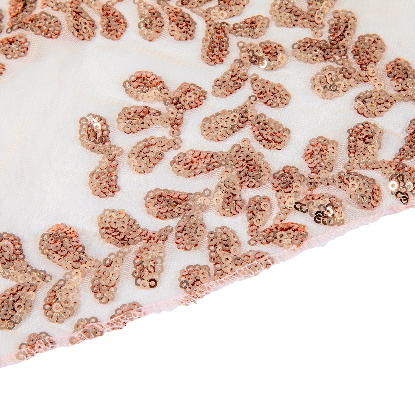 Sequin Vine Tablecloth Overlay 90"x132" Rectangle - Blush/Rose Gold