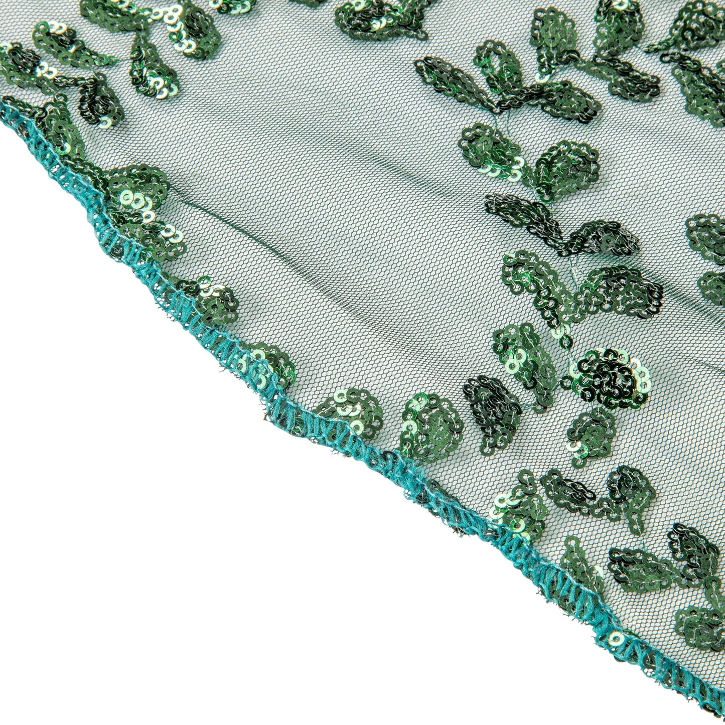 Sequin Vine Tablecloth Overlay 90"x156" Rectangle - Emerald Green