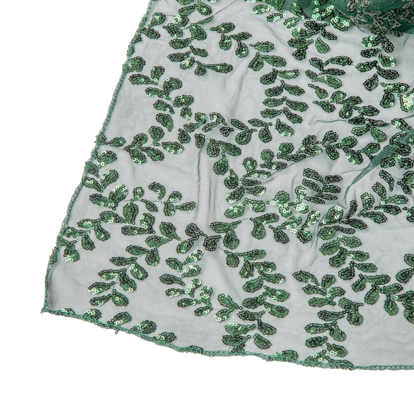 Sequin Vine Tablecloth Overlay 90"x156" Rectangle - Emerald Green