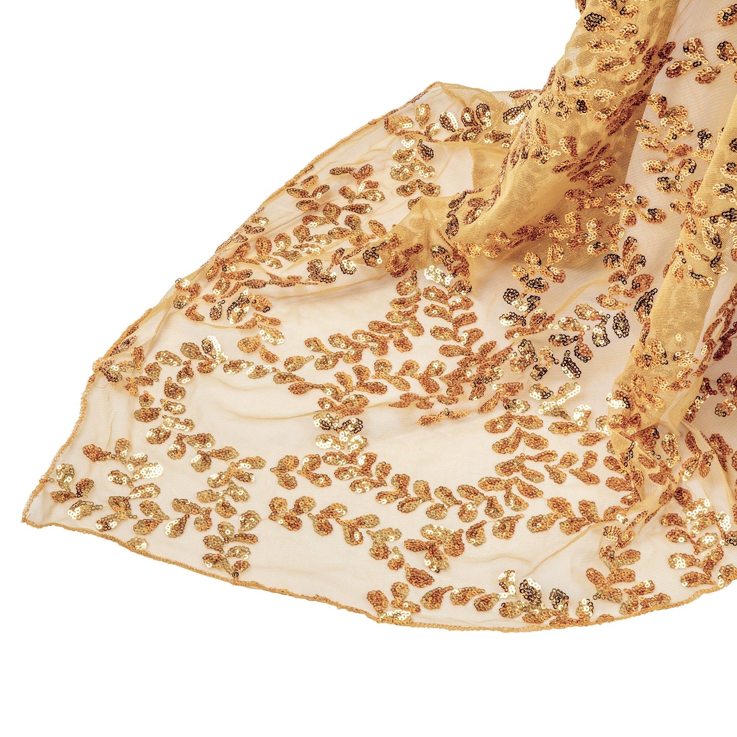 Sequin Vine Tablecloth Overlay 90"x156" Rectangle - Gold