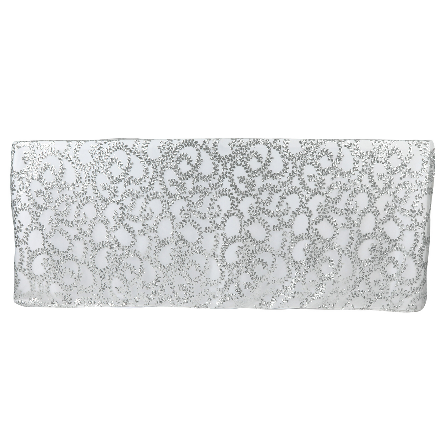 Sequin Vine Tablecloth Overlay 90"x156" Rectangle - Silver