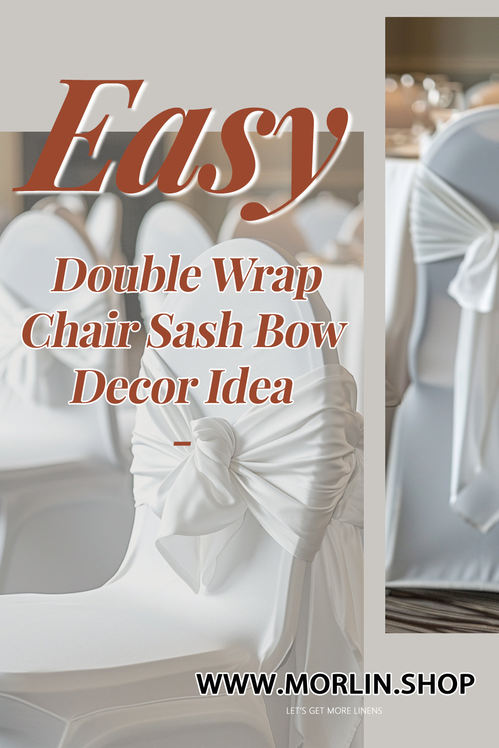 Easy Double Wrap Chair Sash Bow Decor Idea