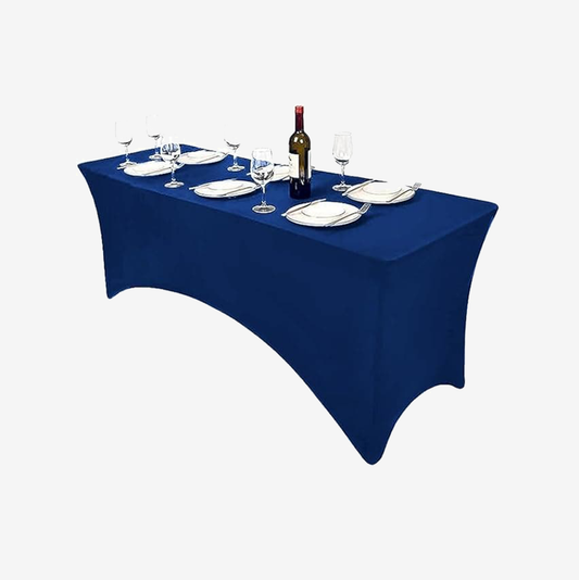 6/10 PCS 6-FT / 8-FT Spandex Table Cover,Spandex Elastic Tablecloth,Rectangular Cocktail Tablecloth, Tight Anti-Wrinkle Table Clothes Washable for Craft Exhibitions/Wedding/Birthday Party