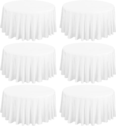 2/4/6 Pack Round Tablecloth 60 90 108 inch Beige Polyester Table Cloth for Round Table, Premium Stain and Wrinkle Resistant Washable Fabric Table Cover for Wedding Party Banquet Restaurant Reception