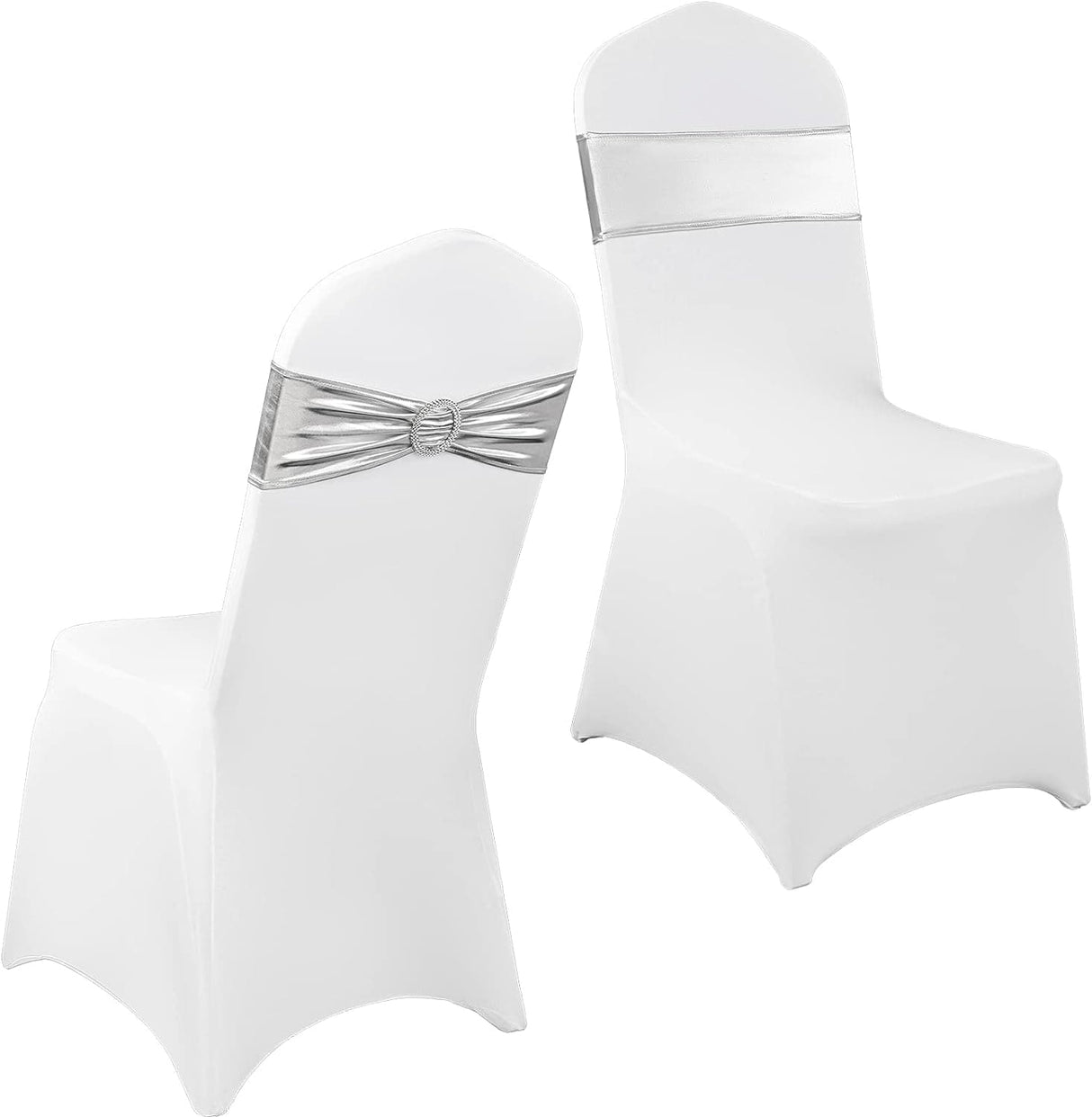 20/ 50PCS Chair Cover Stretch Chair Band with Buckle Elastic Spandex Slider Bow Sashes for Wedding Hotel Banquet Party Banquet Chairs Decoration Home Decor