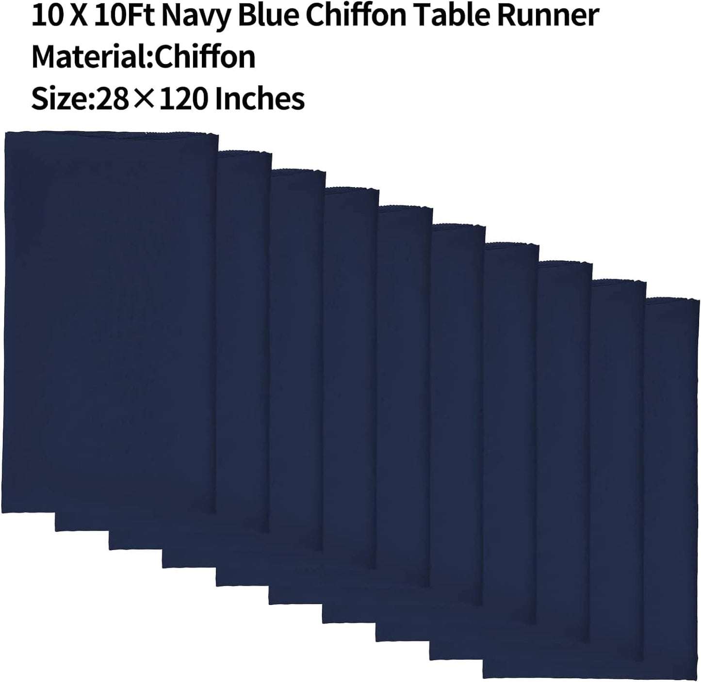 MORLIN Chiffon Table Runner 10Ft -28x120 Inches